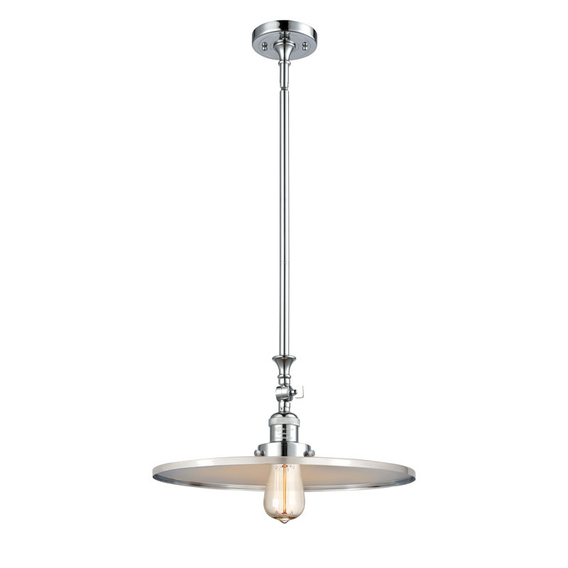 Luminaire suspendu simple à 1 lumière Weston, Chrome poli, Chrome poli