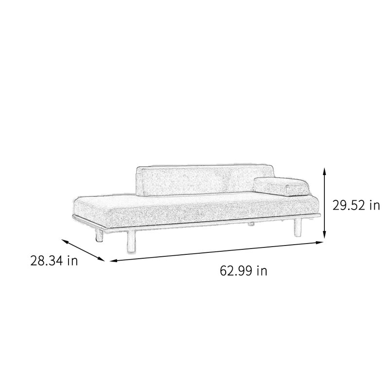 Chaise longue de loisirs en bois massif, Orienté à droite