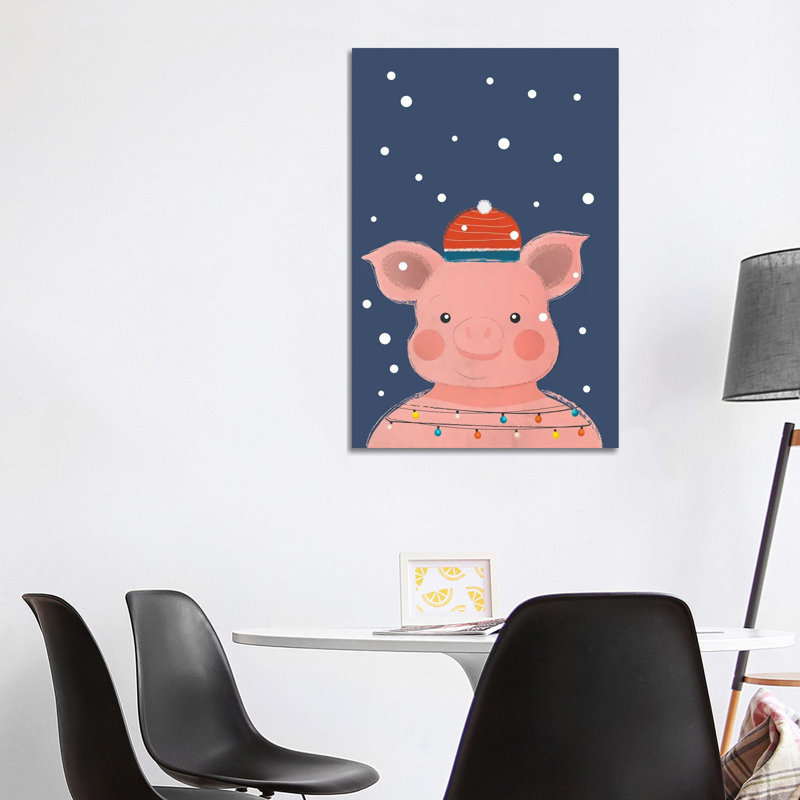 Christmas Pig by Show Me Mars - Wrapped Canvas Gallery-Wrapped Canvas Giclée, 101.6 cm H x 66.04 cm W