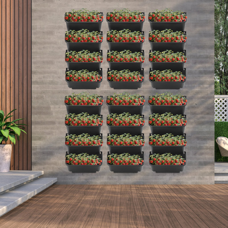 24PCS Set Wall-Mounted Planter, Black