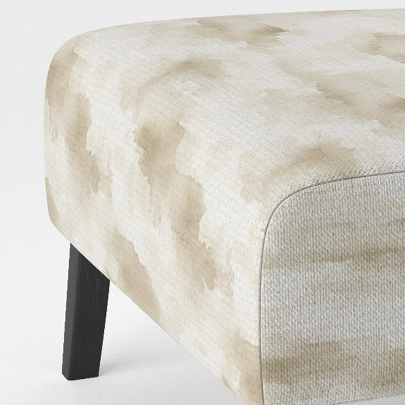 Modern Accent Chair - Cream Horizon Beige Slipper Chair, Slipper Armless