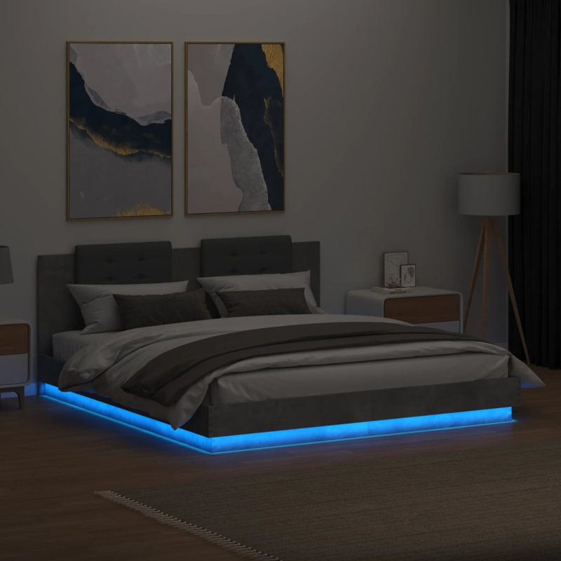 Vandewa Bed, Concrete Grey, EU Kingsize - 160 x 200 cm