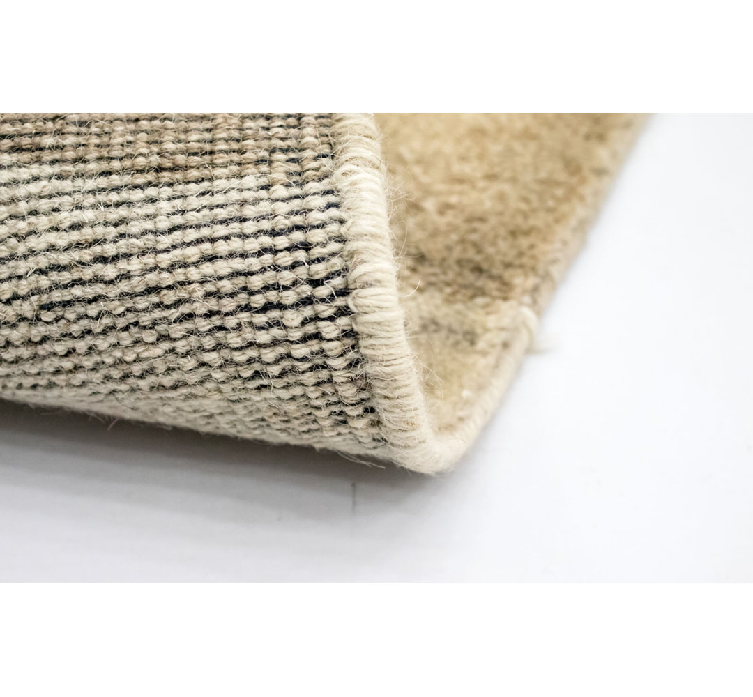 Handgefertigter Teppich Wedowee aus Wolle in Beige