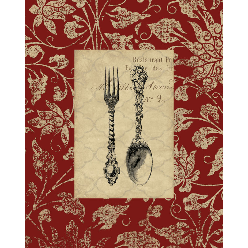Utensils I - Painting Print, 30cm H x 20cm W, Black Floater Framed