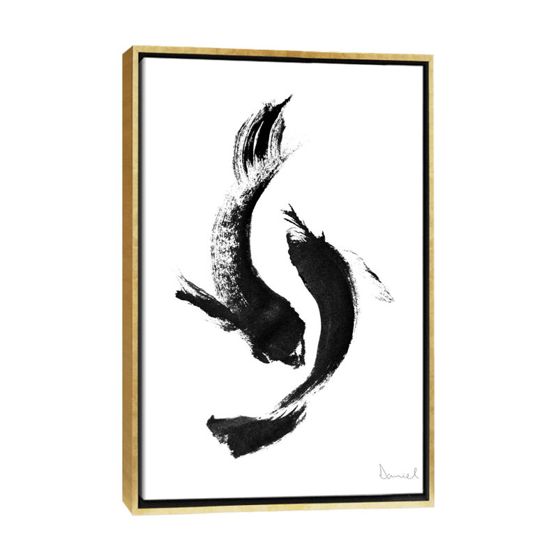 « Koi » par Dan Hobday-impression, H 26 po x l 18 po x P 1,5 po, Toile encadrée d'or