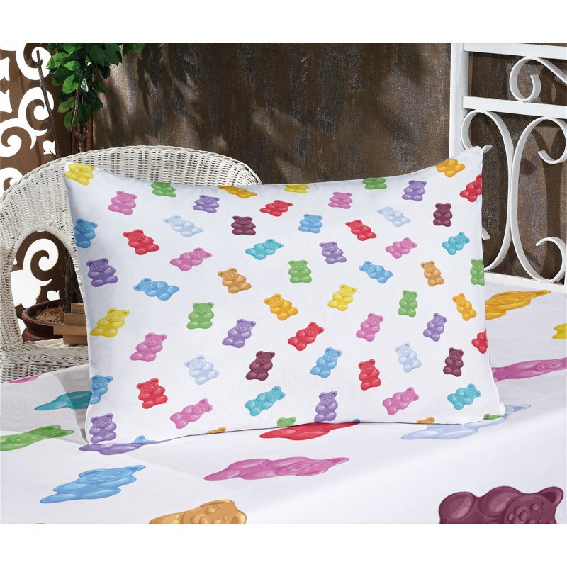 Multicolore drap-housse et coussin décoratif Ambesonne, Ensemble de draps pour très grand lit + 5 pièces
