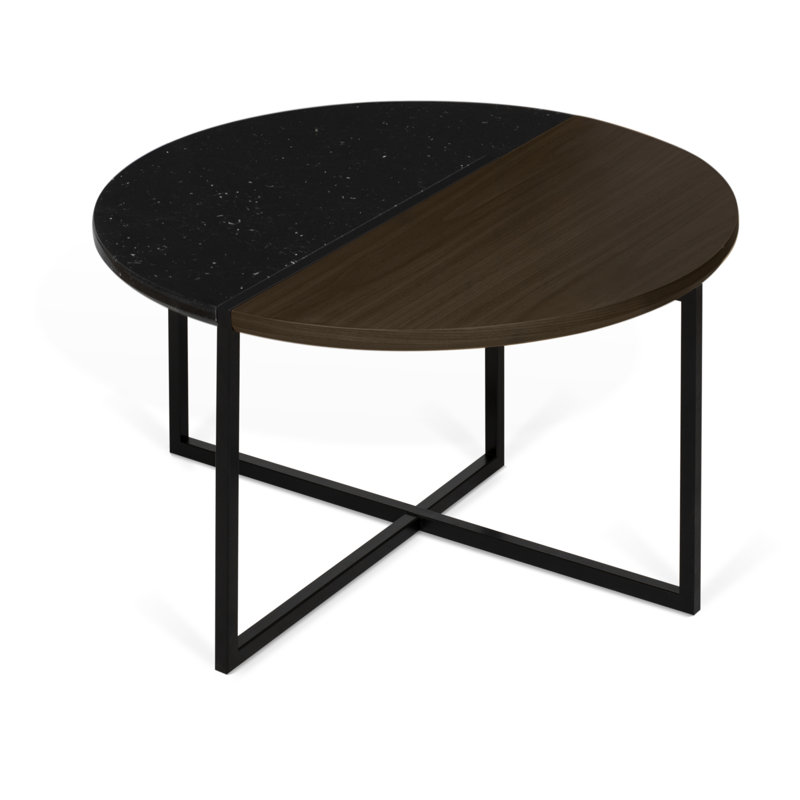 Table basse simple Lewisetta, Noir / Noyer