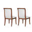 Ensemble de 2 chaises de salle à manger rembourrées Finish - Élégantes chaises d'appoint traditionnelles en tissu avec lignes courbes, structure en bois massif-963337998