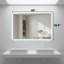 Aamorah Miroir de Salle de Bain DEL 48 po x 29,5 po avec Miroir Grossissant 3X Intégré - Miroir Intelligent Anti-Buée sans Cadre avec Contrôle de Gradation, Éclairage DEL Économe en Énergie et Design Double Miroir-988357604