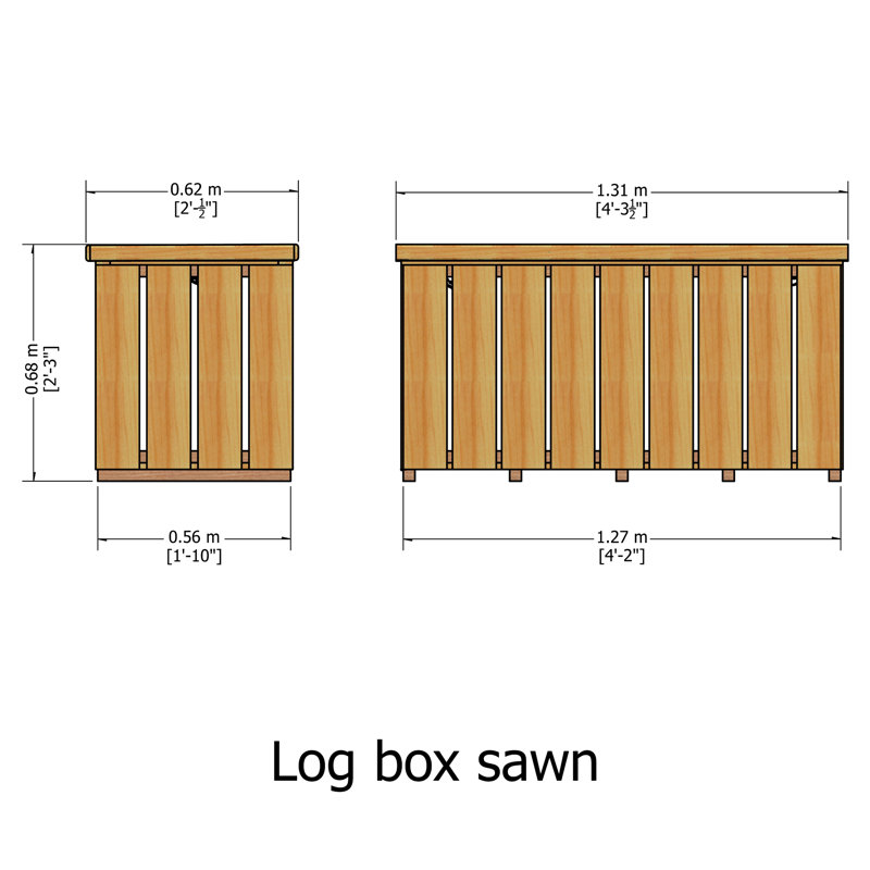 127cm W x 56cm D Wood Log Store