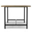 Table de salle à manger industrielle en bois de manguier l 72 po Campbell, base en métal thermolaqué-254719459