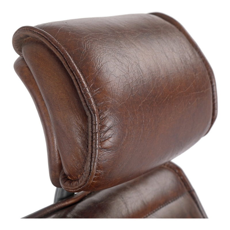 Genuine Leather Executive Chair, Brown Genuine Leather