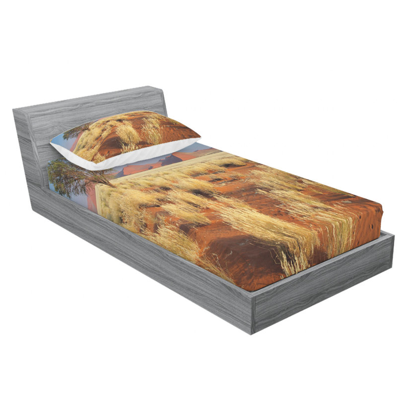 Ensemble de draps sossusvlei d’acacia tree désert, Ensemble de draps pour lit simple TG avec drap-hou