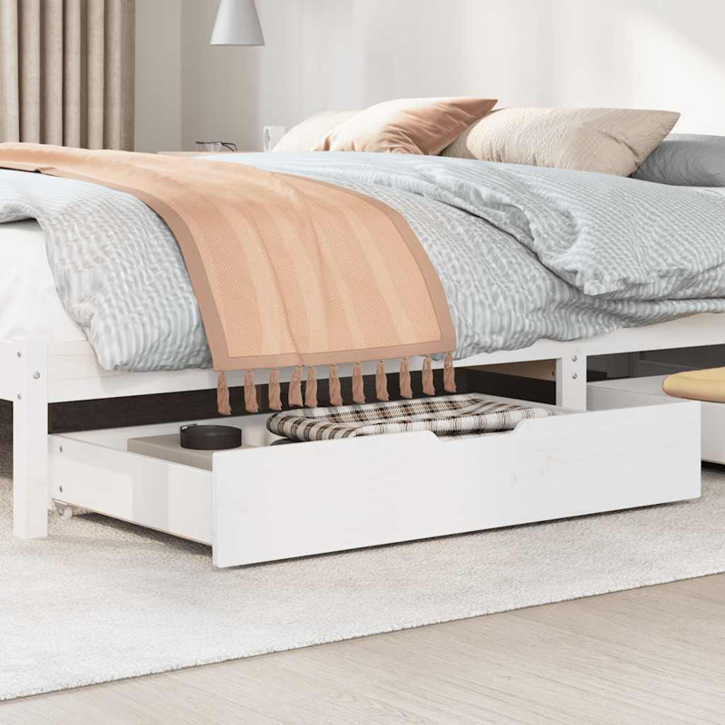 Underbed Storage Drawers, 17 H x 95 L x 55 W cm, White