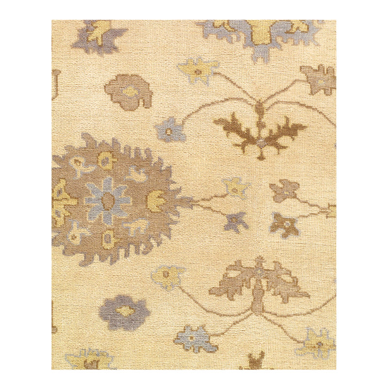 Tapis de zone en laine 8 pi x 10 pi noué la à la main one-of-kind Leechburg