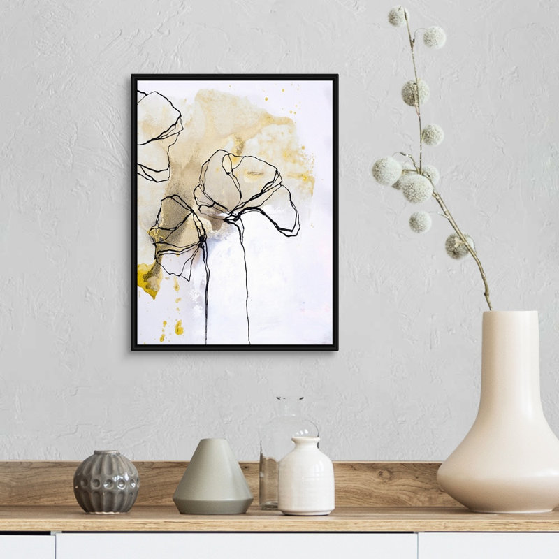 Fine Line 7, reproduction d’art sur toile, H 18 po x l 14 po x P 1,75 po, Cadre noir