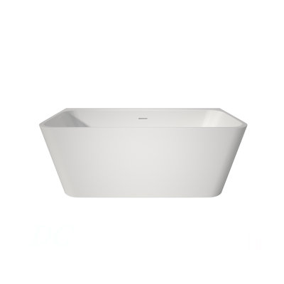 Baignoire de trempage autoportante 59 po en acrylique rectangulaire autoportante 59 po (blanc)