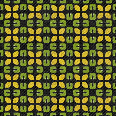 Tapis vert/jaune à motifs Lamphear