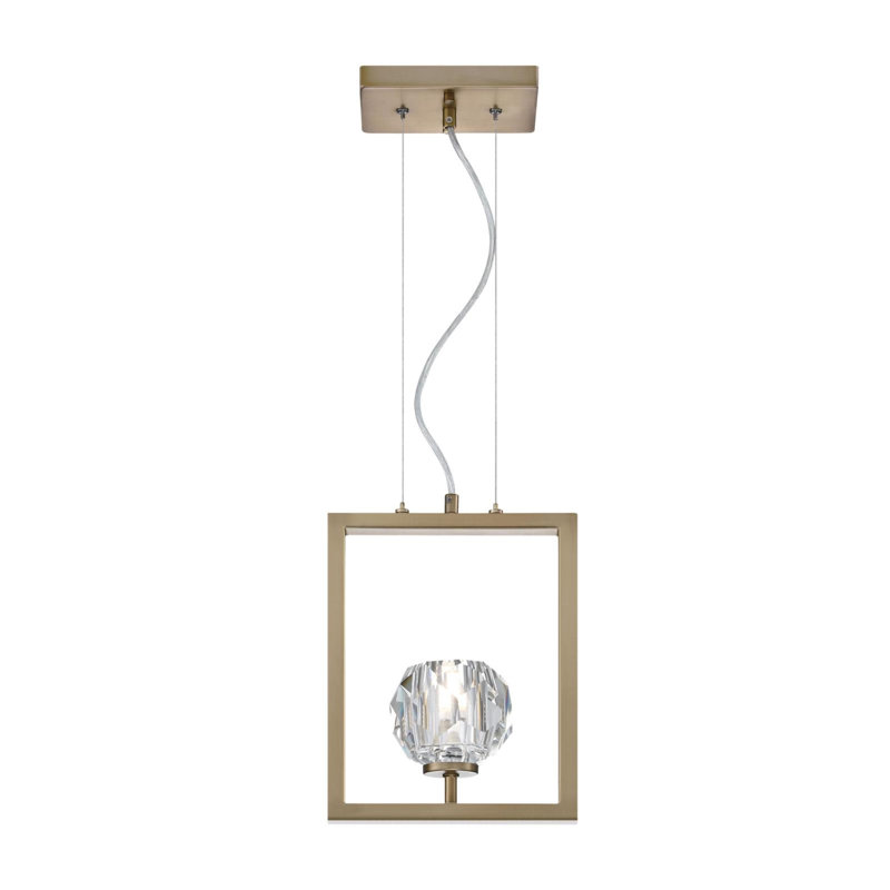 1 - Light Geometric Pendant, Brushed Brass