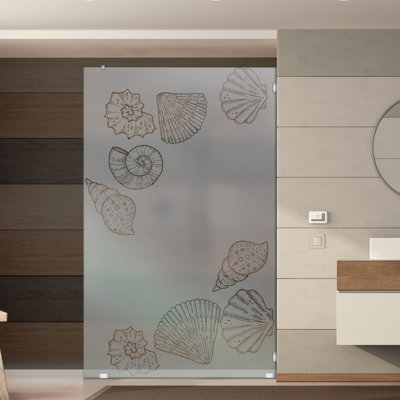 Écran en verre trempé givré l 37-1 / 2 po x H 75 po pour douche à l'italienne et rénovation de douche