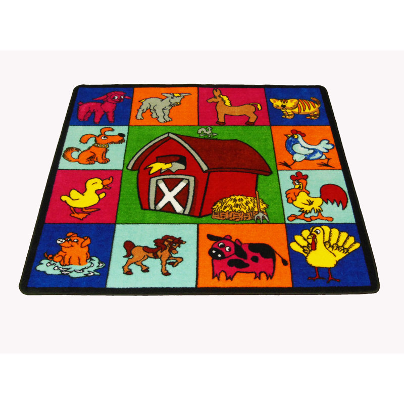Tapis orange / rouge / brun Farm for Babies
