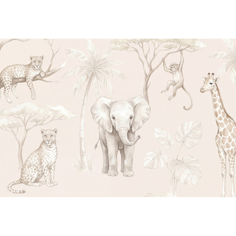 Papier peint beige Safari, 100 po x 96 po, Non-Woven Nonpasted