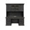 Bureau de direction traditionnel en bois, huche de rangement avec portes, noir