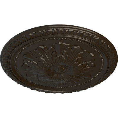 Endurathane Valletta Ceiling Medallion, 18"OD x 3 1/2"ID x 1"P (Fits Canopies up to 3 1/2"), Hand-Painted Smokey Topaz Finish