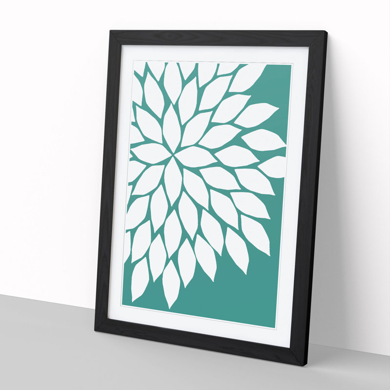 Abstract Leaves No.1 - Picture Frame Graphic Art, 90cm H x 65cm W x 2cm D, Black