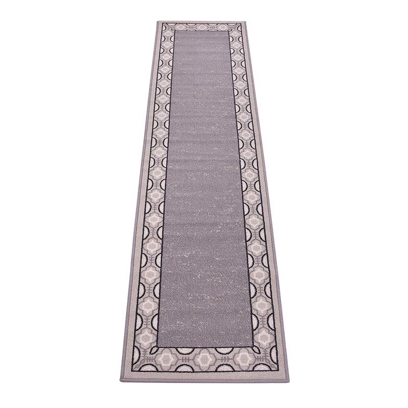 Trellis Bordered Slip Resistant Low Pile Runner Rug