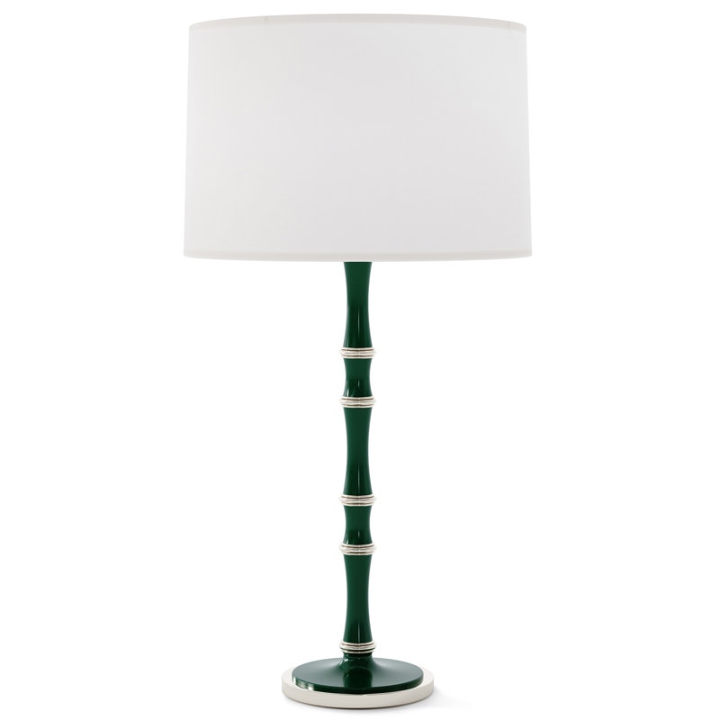 Kane Table Lamp, Jungle, Ascot White, Polished Nickel