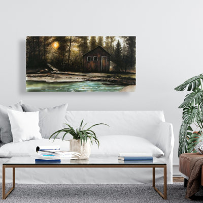 Cabane dans la forêt - Toile rustique Man Cave Home Decor