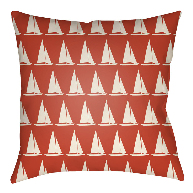 Litchfield Sumter Geometric Outdoor Reversible Throw Pillow, 26" H x 26" W, Light Blue/Ivory