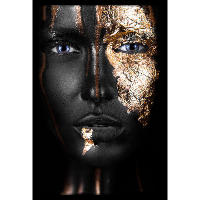 Noir Gold - No Frame Rectangle Print, Black Frame, 135cm H x 90cm W x 10cm D