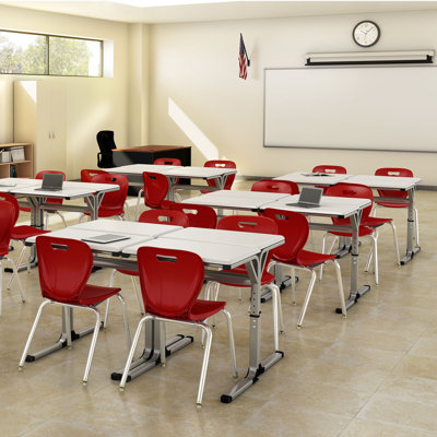 Chaises de classe empilables en plastique avec sièges profilés Shapes Series (ensemble de 4)