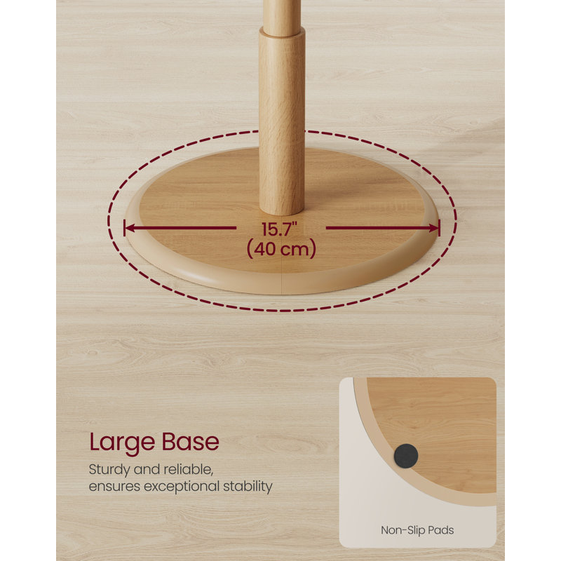 Rubber Freestanding 8 - Hook Coat Rack, Beige