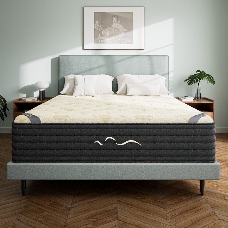 Alwyn Home 12''/14" Anti Static Two-sided Hybrid Medium Gel Memory Cashmere Wool Foam Mattress with Bamboo Charcoal Adsorption–CertiPUR-US, OEKO-TEX, SGS Certified
