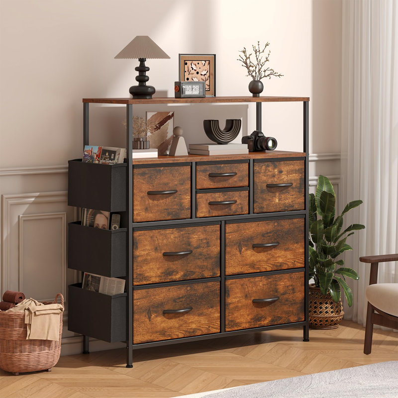 8 Drawer Storage Drawer, Brown/Black