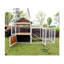 Grand poulailler d'extérieur - 77,4 po, brun jaune, en bois, imperméable, nichoir, cage à oiseaux, cage à lapin pour les amateurs aviaires en bois 77,4 po x 46,3 po x 50 po-265737755-265737748