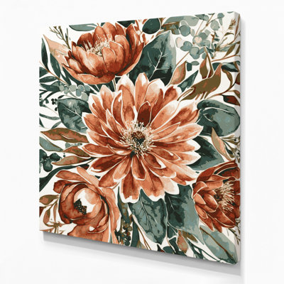 Watercolor Floral 77 Gray Canvas Wall Art