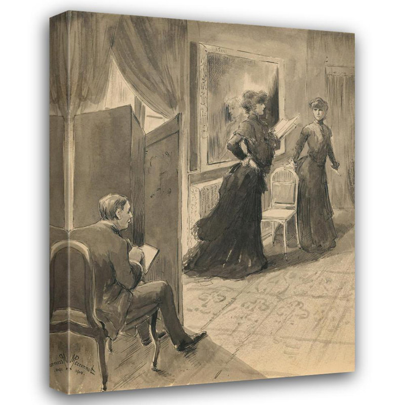 "Scènes de la vie de Sarah Bernhardt 3" par Maurice Perronnet - Art sur toile tendue avec châssis, H 18 po x l 14 po