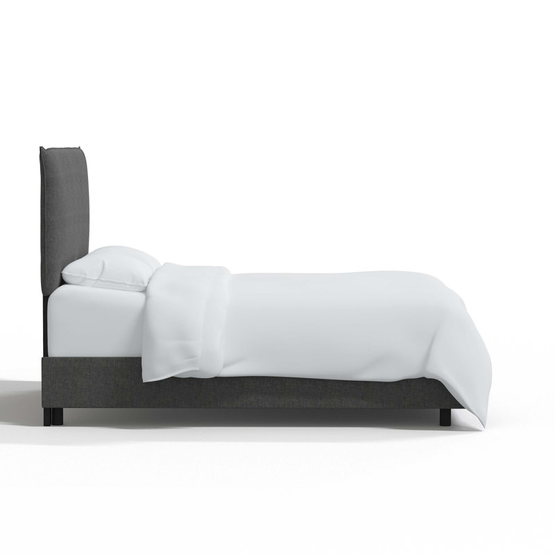 Bessinger Upholstered Standard Bed, Twin, Zuma Charcoal Textured Linen