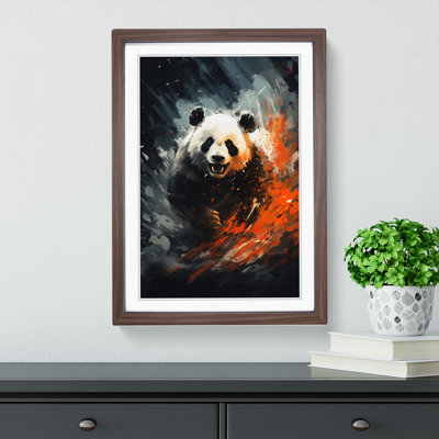 Panda Action No.2 - Single Picture Frame Print on Wood