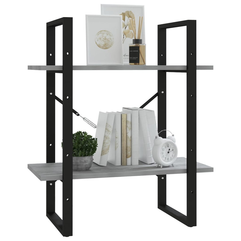 Anah 70cm H Etagere Bookcase, 70cm H x 80cm W x 30cm D, Grey 1