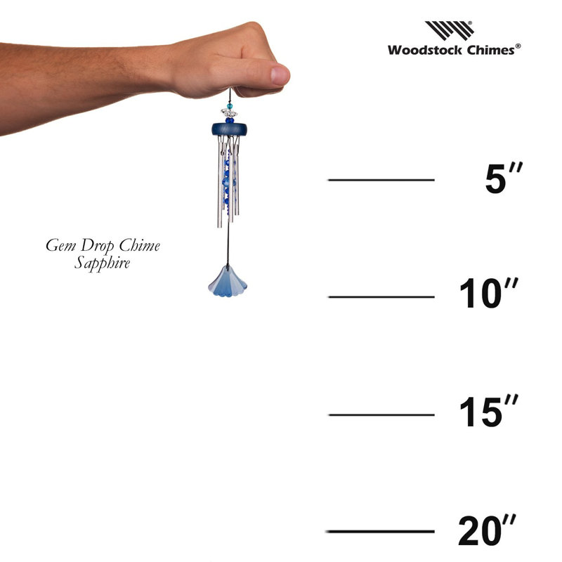 Blue and Silver Crystal Accent Wind Chime for Outdoor Decor