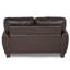Ensemble de canapé moderne brun foncé avec canapé confortable et causeuse en similicuir 2 pièces