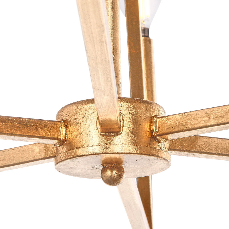 Elite 6 - Light Candle Style Empire Chandelier, Gold Leaf