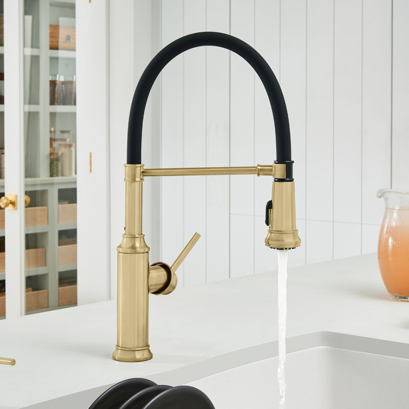 Robinet de cuisine à double jet Empressa, Or satiné