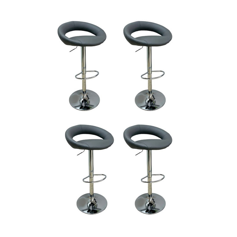 Nylea Adjustable Height Bar Stool, Gray, 4