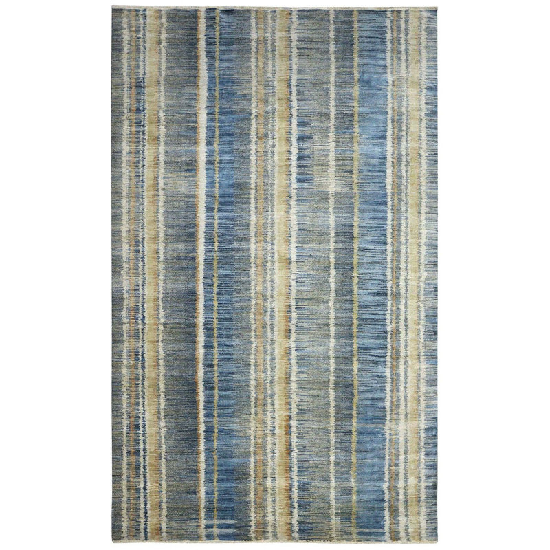 Striped Area Rug in Navy/Copper/GrayIvory, Rectangle 10'1" x 14'2"
